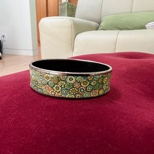 Colorful Hermes Wide Enamel Bracelet